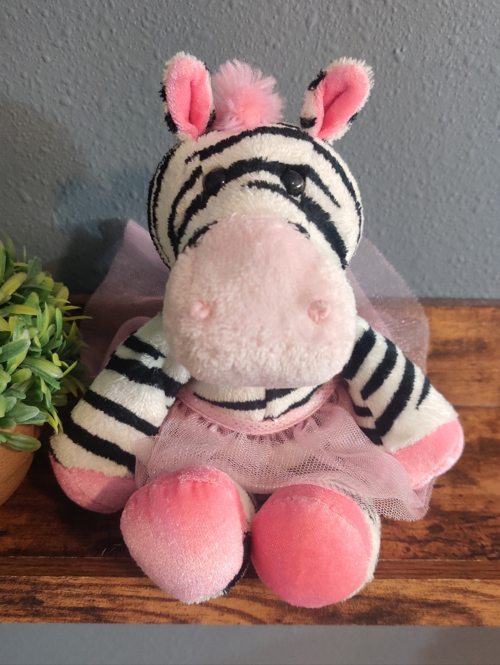 Douglas Ballerina Zebra 10" Plush Pink Tutu Soft Doll Stuffed Animal Cuddle Toy